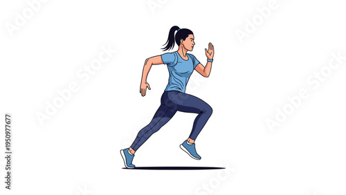 Active young woman in sports apparel running and exercising to maintain a healthy lifestyle and physical fitness.