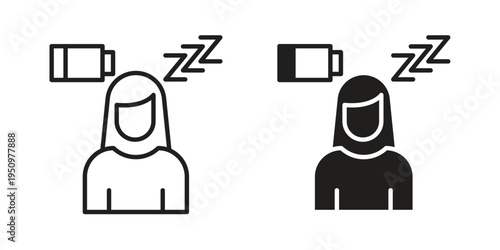 Fatigue icon for web apps, mobile apps. Graphic element illustration