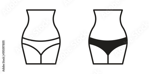 Female hips and waist icon for web apps, mobile apps. Graphic element illustration