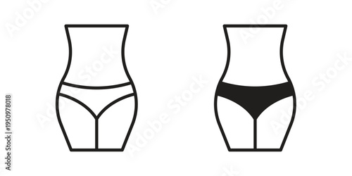 Female hips and waist icon for web apps, mobile apps. Graphic element illustration