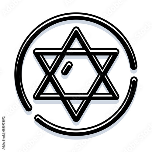 Star of david outline symbol, also known as magen david, representing judaism and jewish faith as an important religious emblem creating a recognizable cultural icon