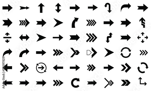 Collection of various arrow icons and symbols