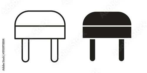 Footstool icon for web apps, mobile apps. Graphic element illustration