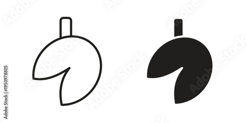 Fortune cookie icon for web apps, mobile apps. Graphic element illustration