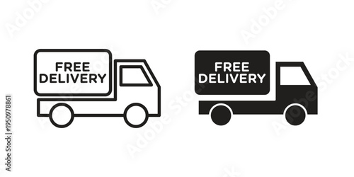 Free delivery icon for web apps, mobile apps. Graphic element illustration