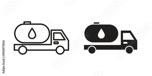 Fuel truck icon for web apps, mobile apps. Graphic element illustration