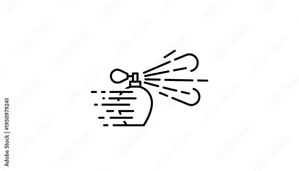 Obraz premium Perfume Spray Bottle Icon with Mist and Speed Lines