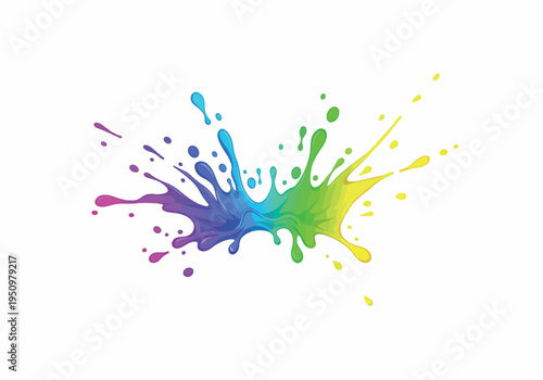 Vibrant rainbow paint splash explosion, a dynamic burst of colorful liquid art, perfect for creative design and abstract backgrounds
