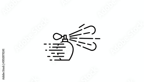 Perfume Spray Bottle Icon with Mist and Speed Lines