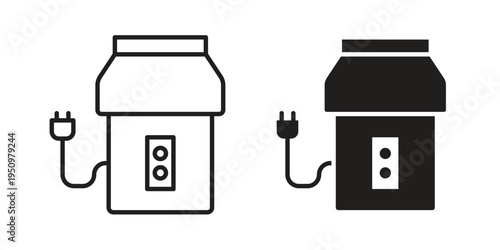 Garbage disposal icon for web apps, mobile apps. Graphic element illustration