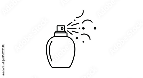 Perfume Spray Bottle Icon, Fragrance Mist Atomizer, Cosmetic Product, Beauty and Fashion Symbol