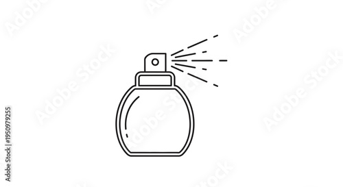 Perfume Spray Bottle Icon, Atomizer Mist Dispenser, Abstract Cosmetic Product Symbol