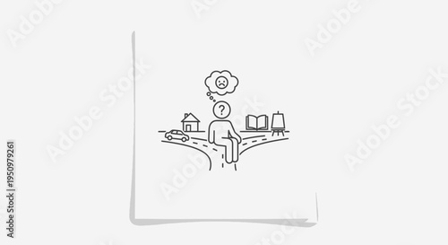 Person at Crossroads Making Difficult Decision Between Career and Home Life