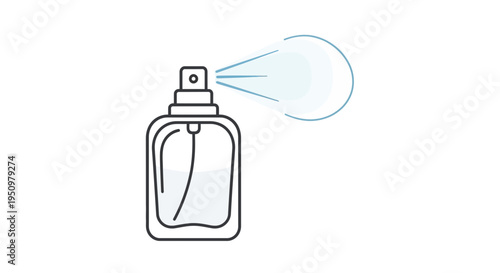 Perfume Spray Bottle Icon, Fragrance Mist Atomizer, Cosmetic Product, Beauty and Fashion