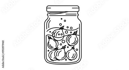 Pickled Onions in a Jar: Homemade Preserved Food, Kitchen Ingredient, Healthy Eating