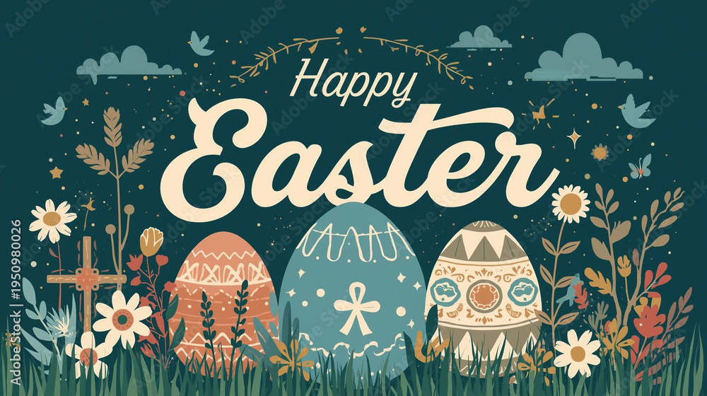 Fototapeta premium easter greeting card