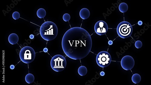 Secure V P N network connection global data privacy cybersecurity digital technology concept virtual private network