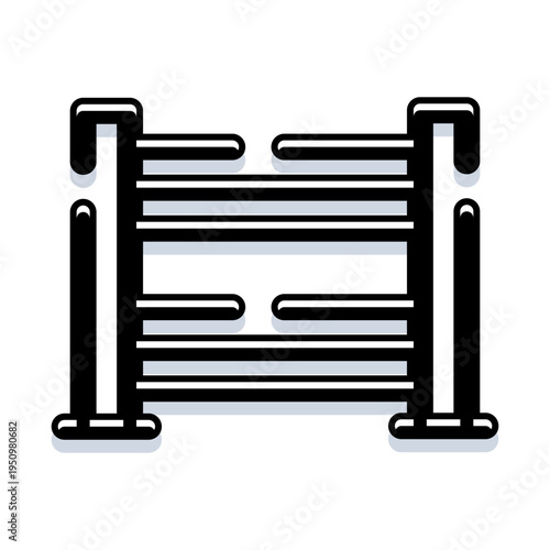 Metal towel warmer rack providing convenience and comfort in a modern bathroom, offering a stylish solution for drying and organizing household linens with efficient design