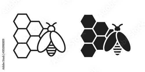 Honeycomb icon for web apps, mobile apps. Graphic element illustration
