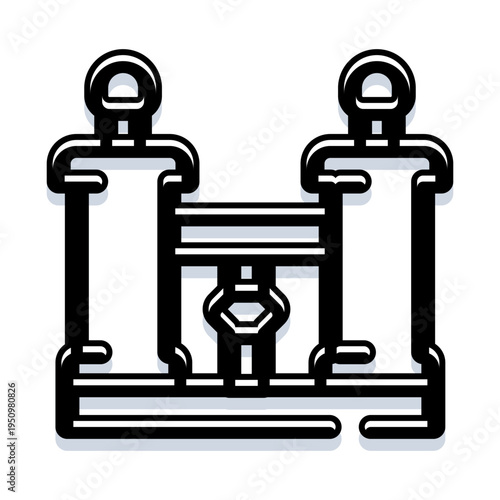 Torah scroll icon symbolizing religion, law, and scripture within jewish culture, featuring a traditional religious artifact used for scripture readings and spiritual guidance