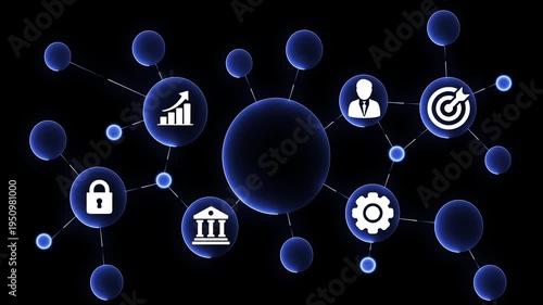 Futuristic digital network data flow around a glowing globe with business and technology business futuristic global connectivity