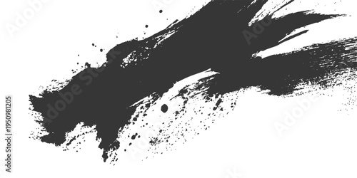 Abstract black ink brush stroke with grunge design, capturing artistic expression, this grunge brush stroke painting style, offering a bold visual statement.
