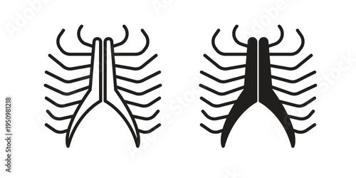 Human Ribs icon for web apps, mobile apps. Graphic element illustration