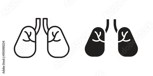 Human lungs icon for web apps, mobile apps. Graphic element illustration