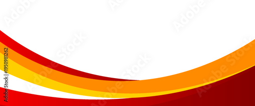 Abstract Red Orange and Yellow Wave Background with Dynamic Flowing Curves, Modern Vibrant Vector Design for Business Header, Corporate Identity, and Creative Presentation Backdrop