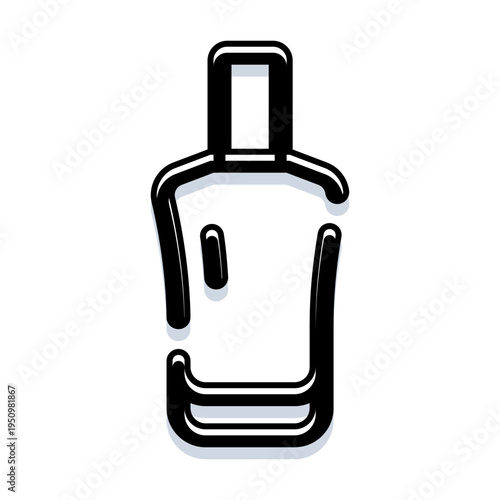Outline sketch of a minimalist perfume spray bottle on white background, line art symbolizing fragrance, beauty, luxury, personal care, fashion accessory and elegant packaging design
