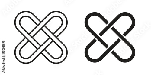 Interlocking icon for web apps, mobile apps. Graphic element illustration