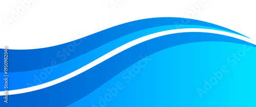Cuadro en lienzo Abstract Blue Wave Background with Dynamic Flowing Curves, Modern Vibrant Vector