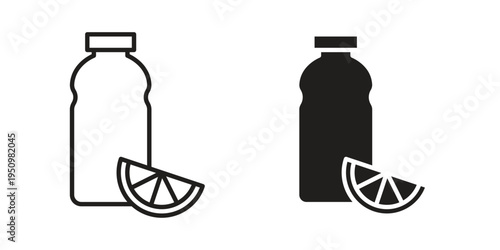 Juice bottle icon for web apps, mobile apps. Graphic element illustration
