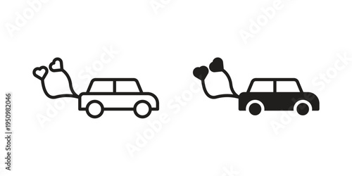 Just married icon for web apps, mobile apps. Graphic element illustration