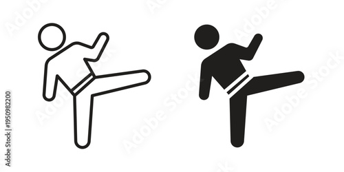 Karate fighter icon for web apps, mobile apps. Graphic element illustration