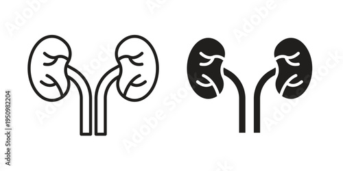 Kidney icon for web apps, mobile apps. Graphic element illustration