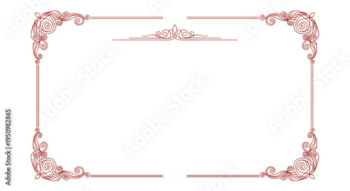 Elegant vintage frame design with floral accents in pink color  