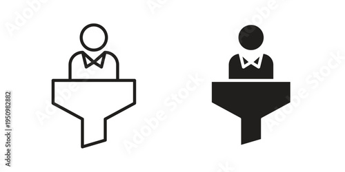 Lead conversion icon for web apps, mobile apps. Graphic element illustration