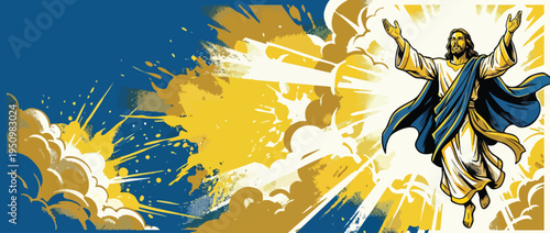 Ascension Day Dynamic Pose Depicting Spiritual Bliss and Celebration