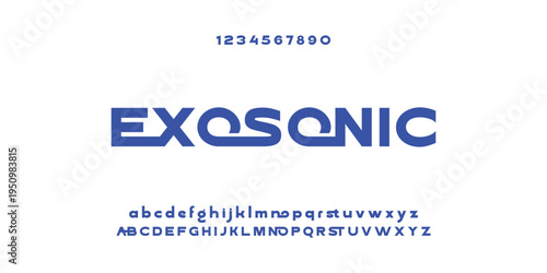 Digital modern alphabet font. Creative abstract urban, futuristic, fashion, sport, minimal technology typography.  Simple vector illustration with number