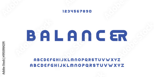 Digital modern alphabet font. Creative abstract urban, futuristic, fashion, sport, minimal technology typography.  Simple vector illustration with number