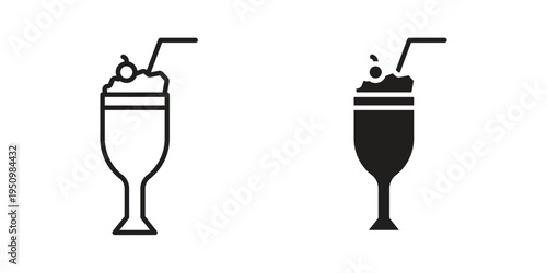 Milkshake icon for web apps, mobile apps. Graphic element illustration
