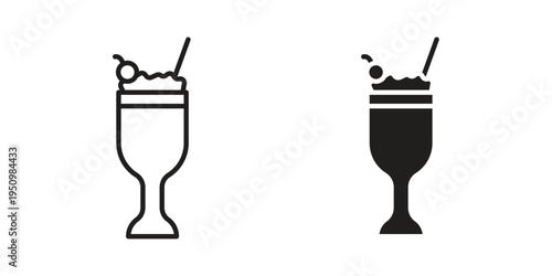 Milkshake icon for web apps, mobile apps. Graphic element illustration