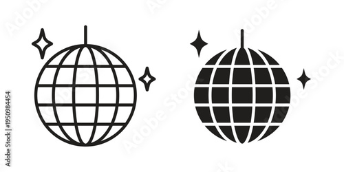 Mirror ball icon for web apps, mobile apps. Graphic element illustration