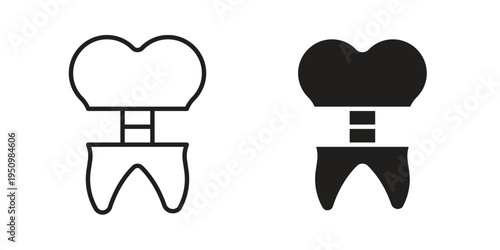 Molar crown icon for web apps, mobile apps. Graphic element illustration