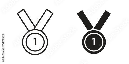 Number one medal icon for web apps, mobile apps. Graphic element illustration