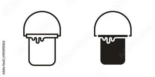 Paint bucket icon for web apps, mobile apps. Graphic element illustration