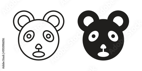 Panda bear icon for web apps, mobile apps. Graphic element illustration