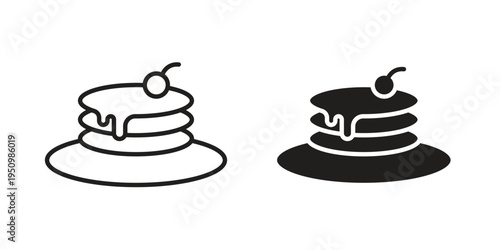 Pancake icon for web apps, mobile apps. Graphic element illustration