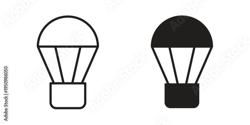 Parachute icon for web apps, mobile apps. Graphic element illustration
